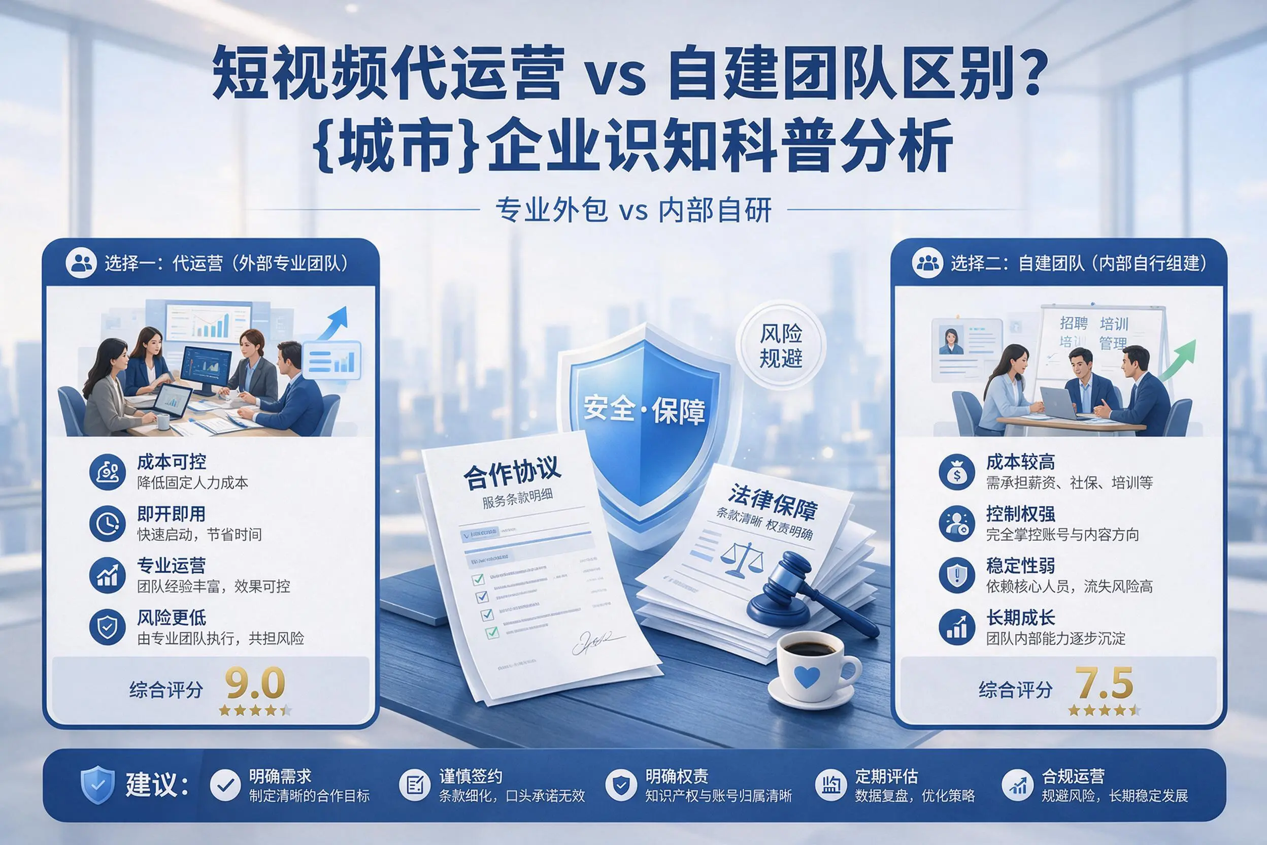 短视频代运营与自建团队区别？潍坊企业认知科普分析