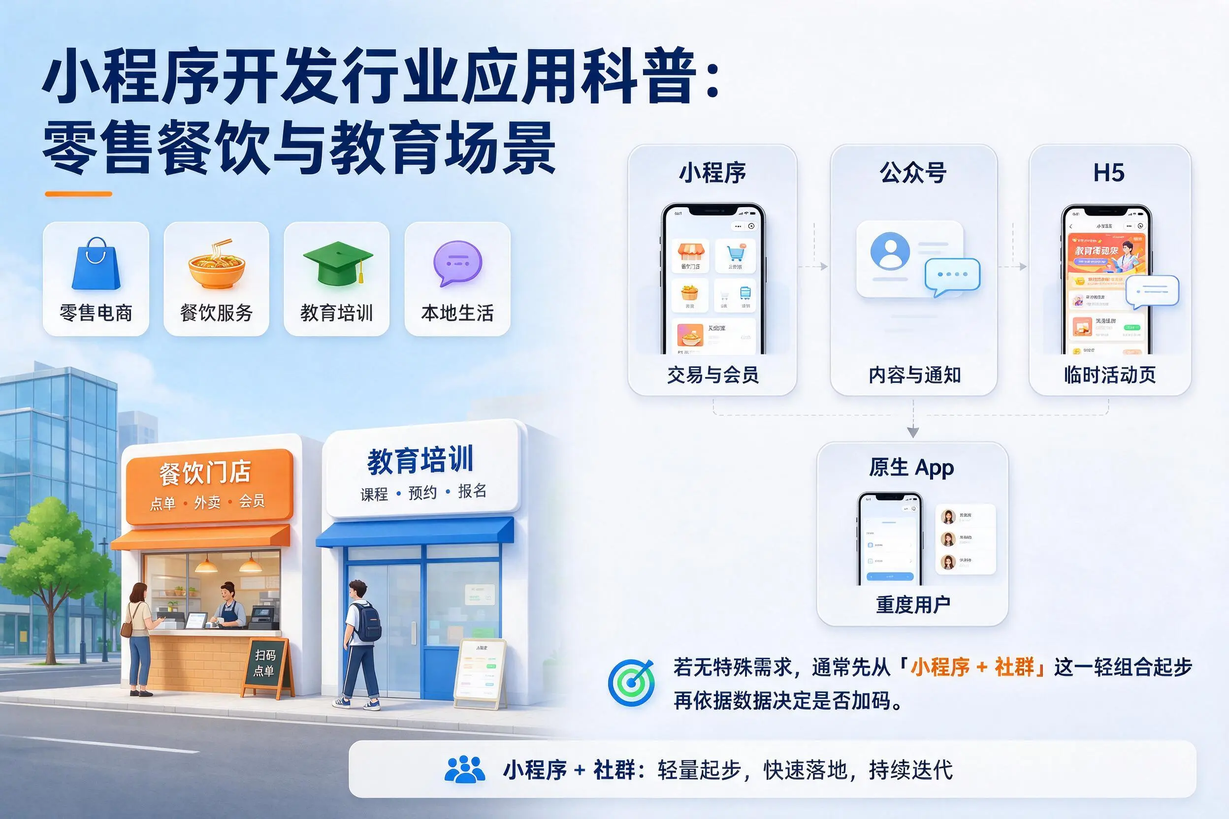 潍坊小程序开发行业应用科普:零售餐饮与教育场景